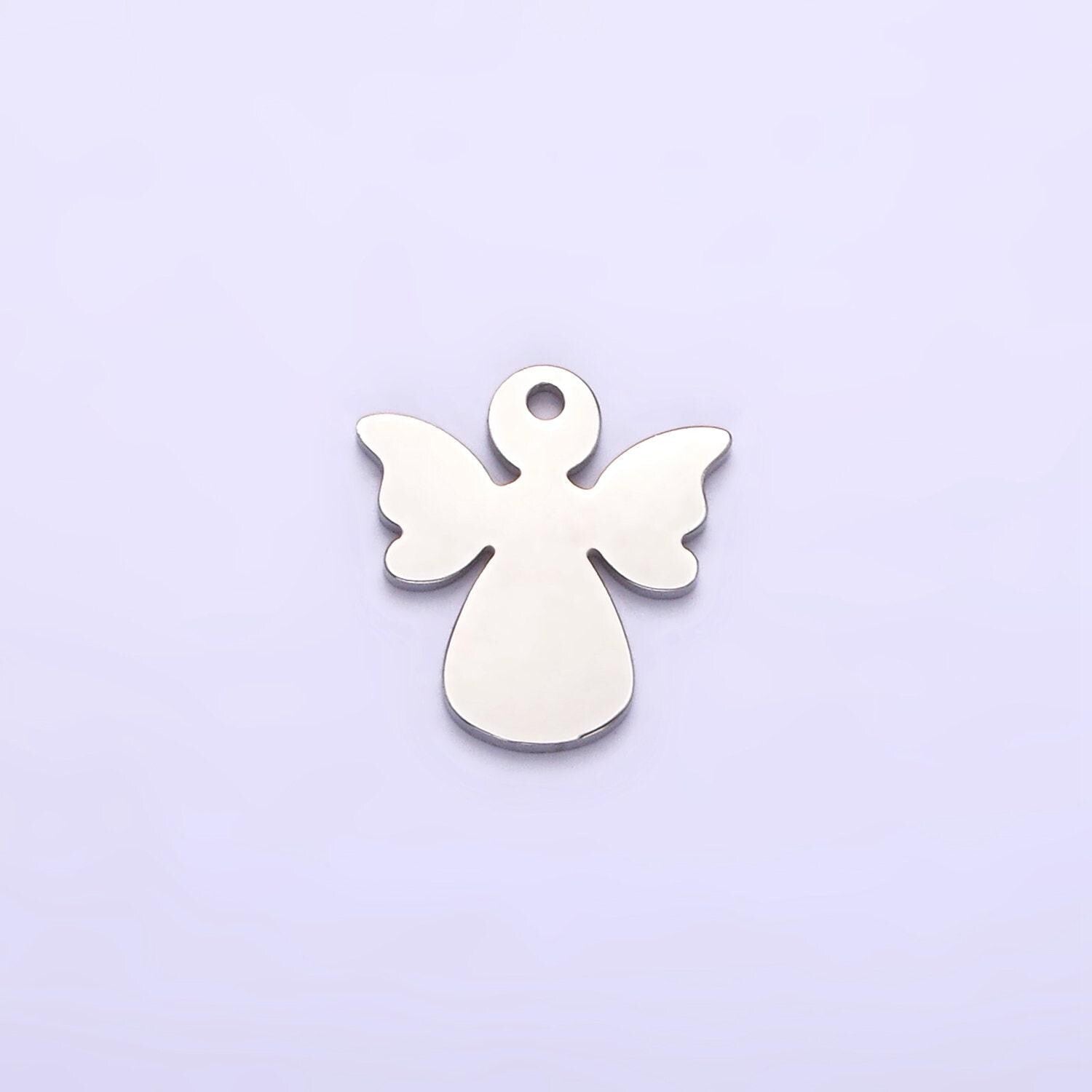 Mini stainless steel guardian angel charm necklace christmas inspired angel pendant for necklace bracelet earring component p-1247
