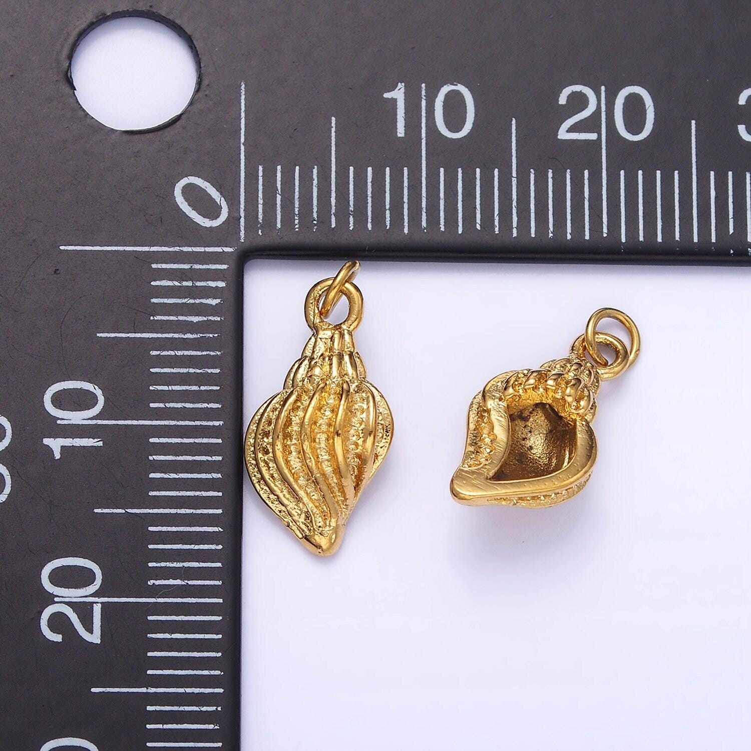 Stainless steel 17.8mm tampa drill style shell charm | p-961