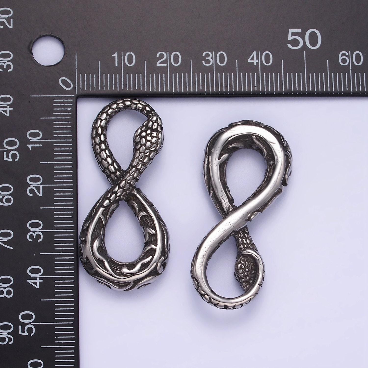 Infinity gothic jewelry men's stainless steel animal snake pendant necklace serpent jewelry inspired p-946