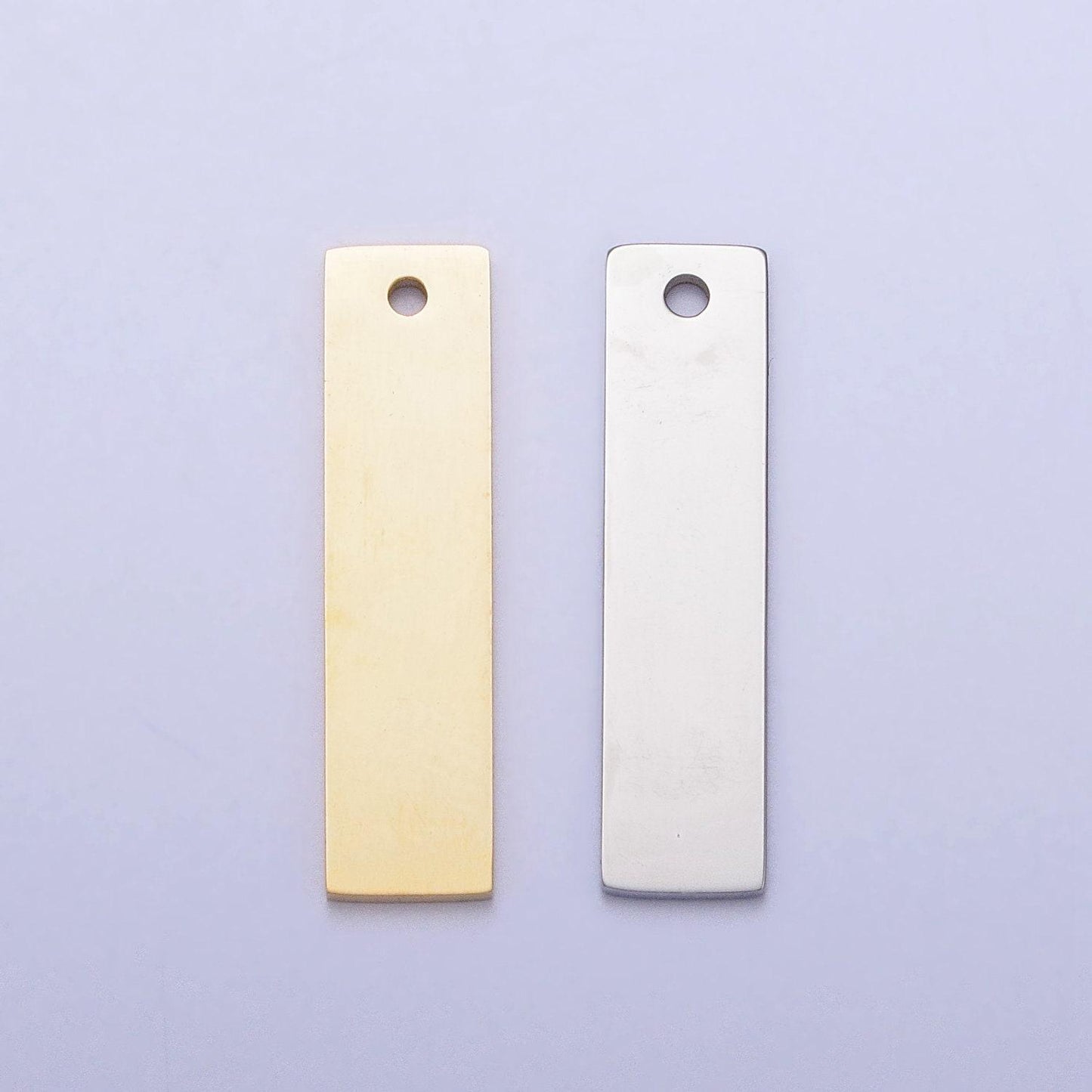 Dainty stainless steel bar charm necklace - stainless steel stamping bar - stainless steel bar blank stainless bar findings p-910