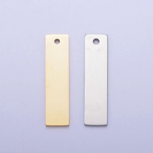 Dainty stainless steel bar charm necklace - stainless steel stamping bar - stainless steel bar blank stainless bar findings p-910