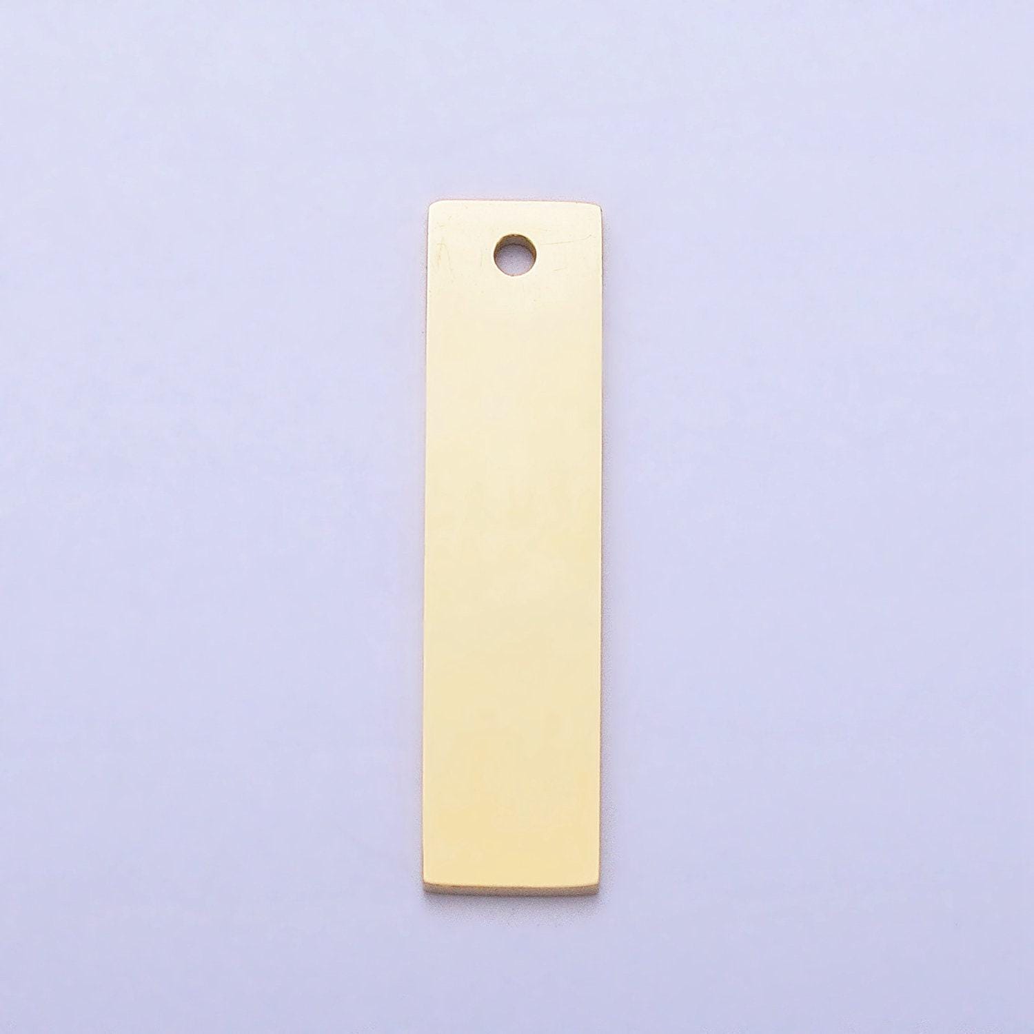 Dainty stainless steel bar charm necklace - stainless steel stamping bar - stainless steel bar blank stainless bar findings p-910