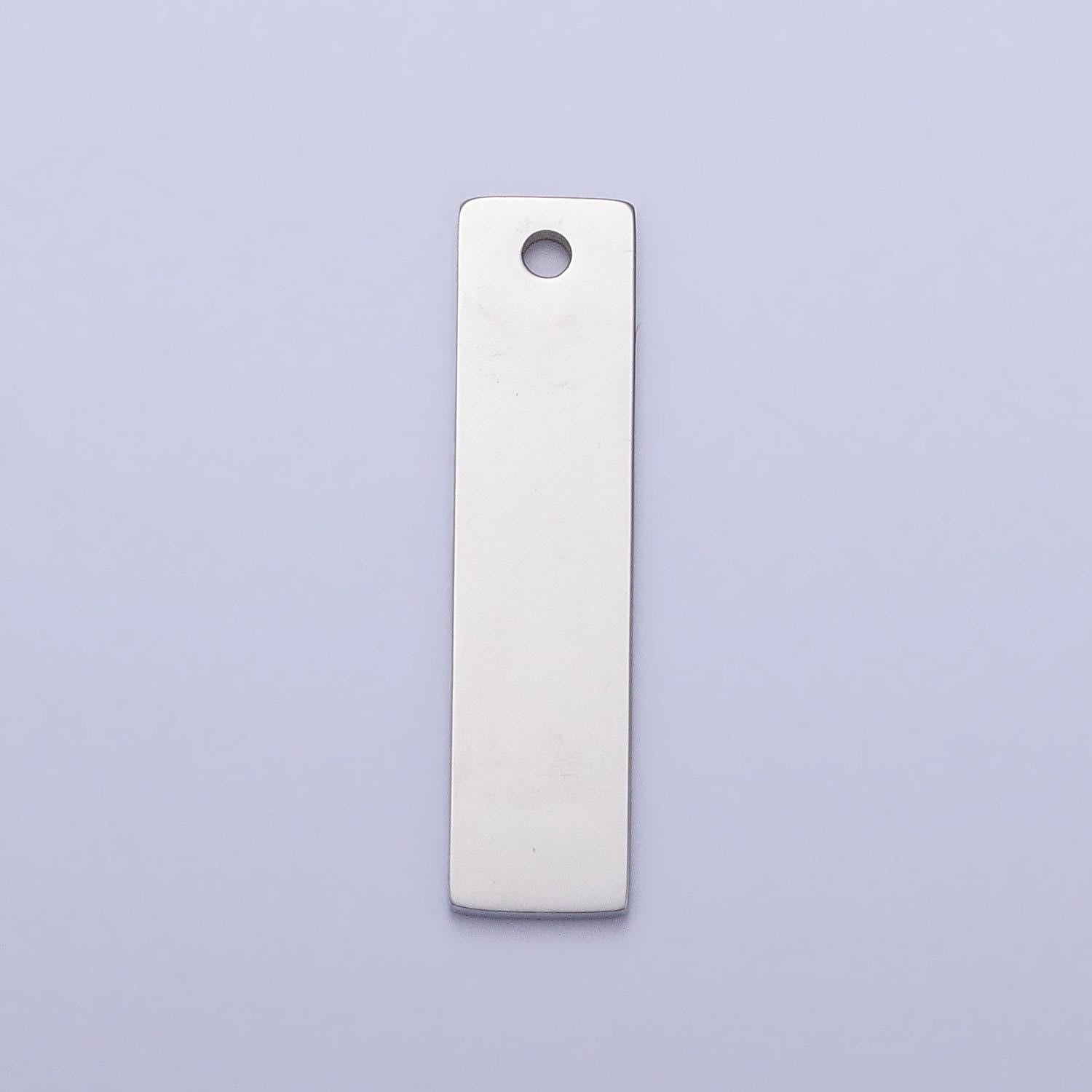 Dainty stainless steel bar charm necklace - stainless steel stamping bar - stainless steel bar blank stainless bar findings p-910
