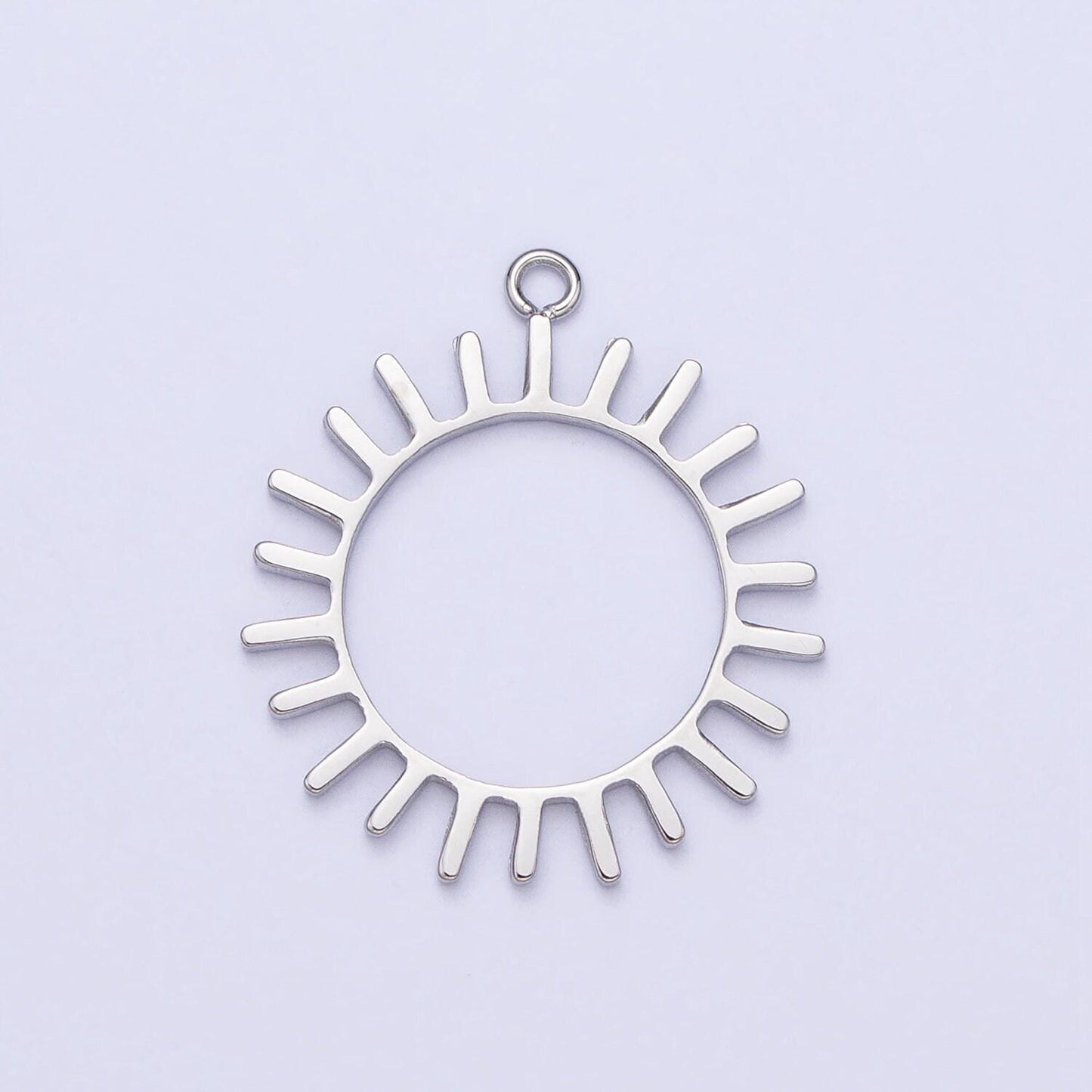 Dainty stainless steel sun charm in gold & silver celestial pendant lead nickel free tarnish free | p-897