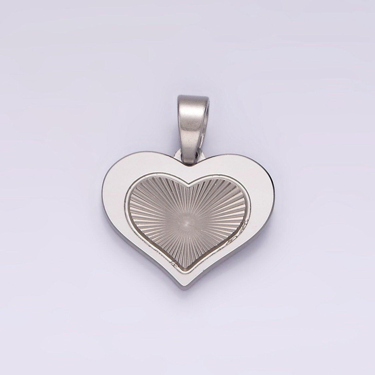 Gold filled radial heart charm necklace silver sunburst gold pendant, dainty heart love valentine gift necklace supply p-866