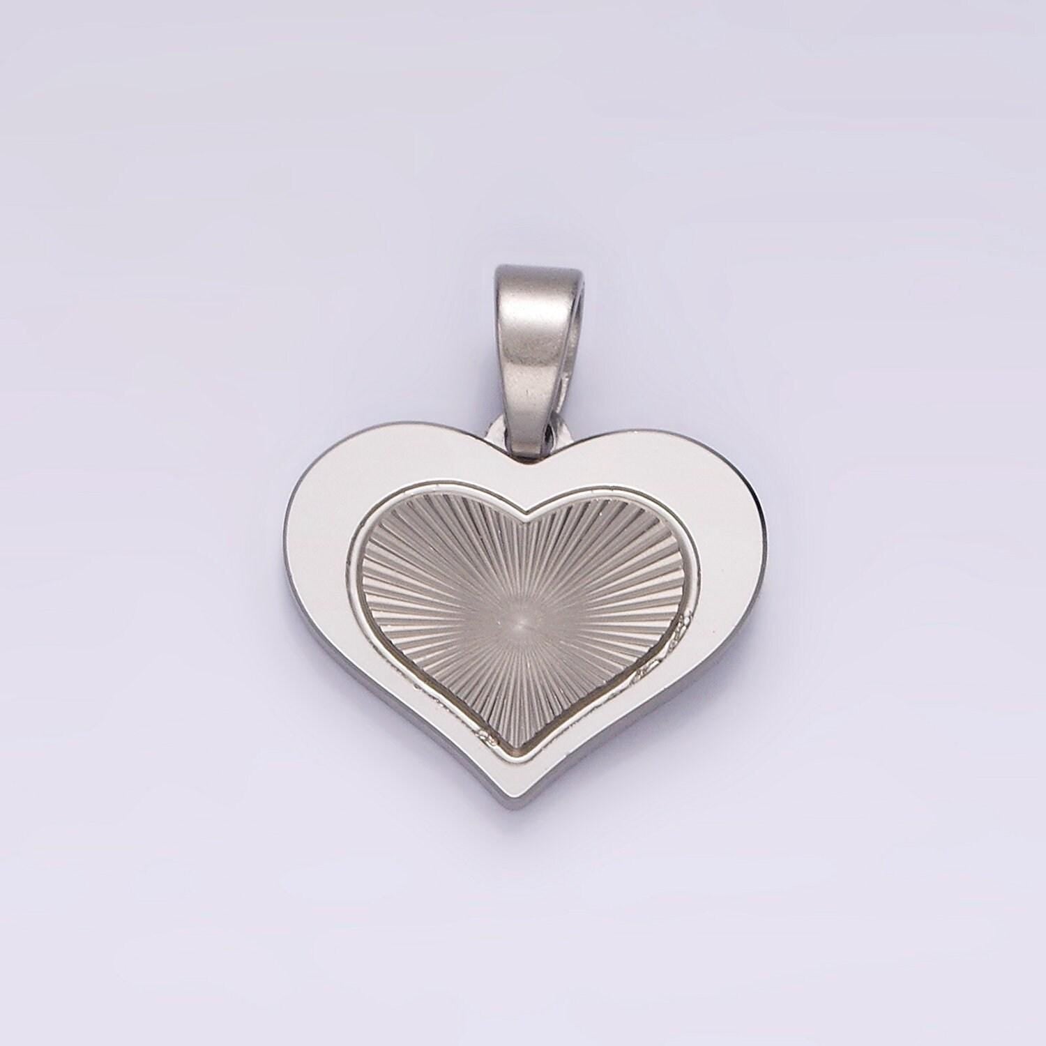 Gold filled radial heart charm necklace silver sunburst gold pendant, dainty heart love valentine gift necklace supply p-866