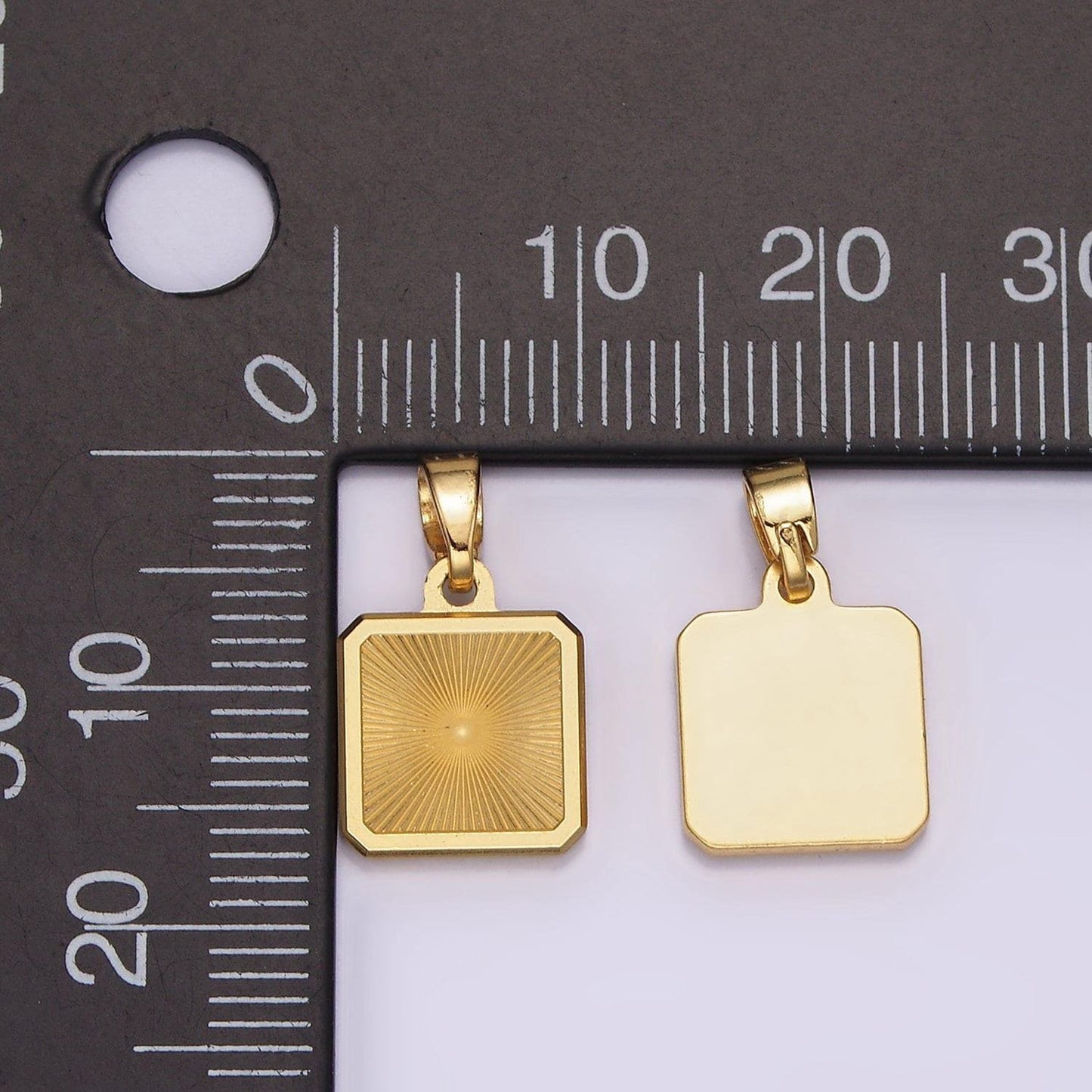 Gold radial square charm necklace silver sunburst stainless steel pendant, dainty geometric tag pendant gift necklace supply ah082