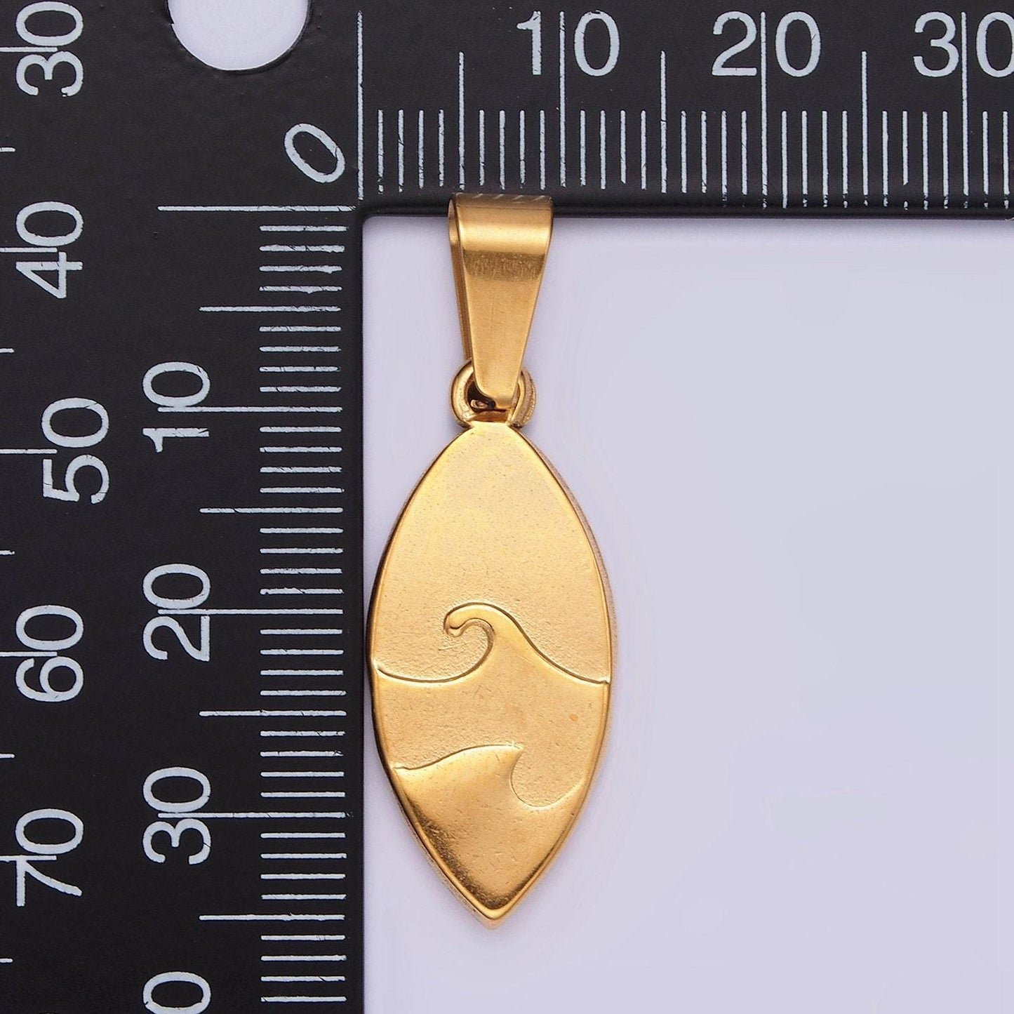 Gold ocean pendant stainless steel surf board ocean beach under the sea mermaids charm jewelry | p-802