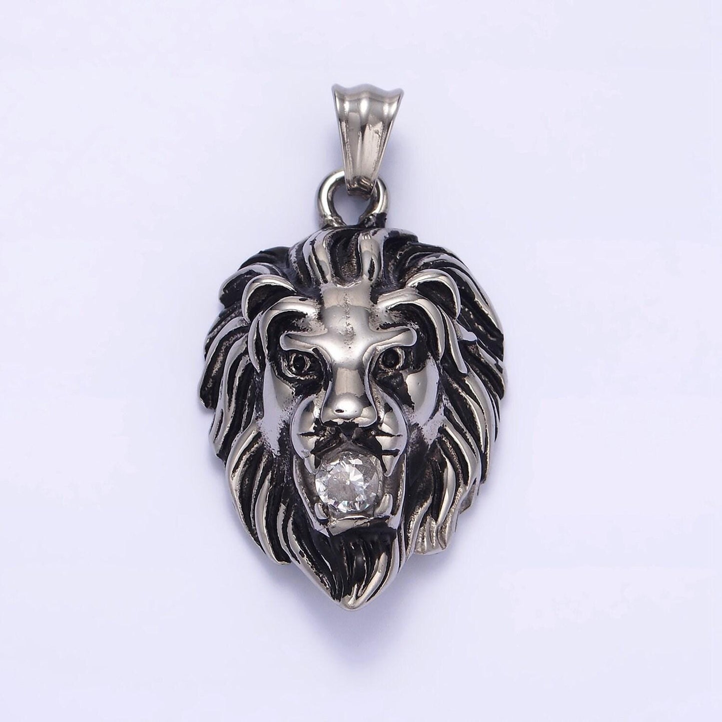Heavy gold lion charm pendant stainless steel king of jungle silver pendant p783