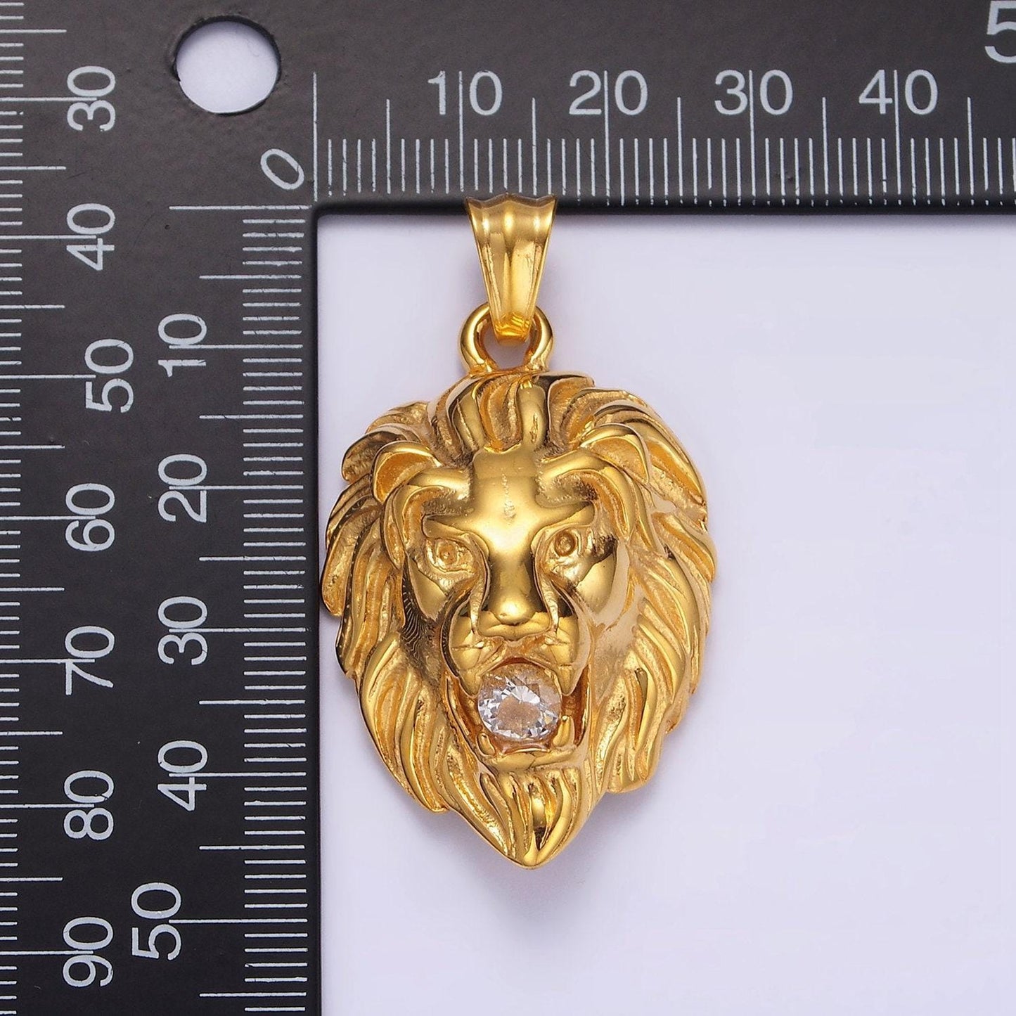 Heavy gold lion charm pendant stainless steel king of jungle silver pendant p783