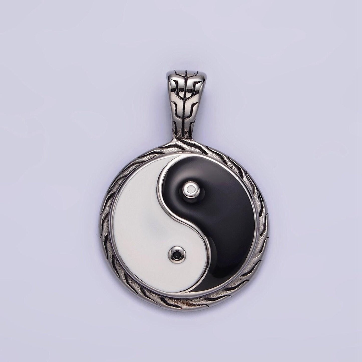 Medallion charm stainless steel taiichi yin yang pendant in silver & gold tarnish free pendant for unisex jewelry couple charm | p723