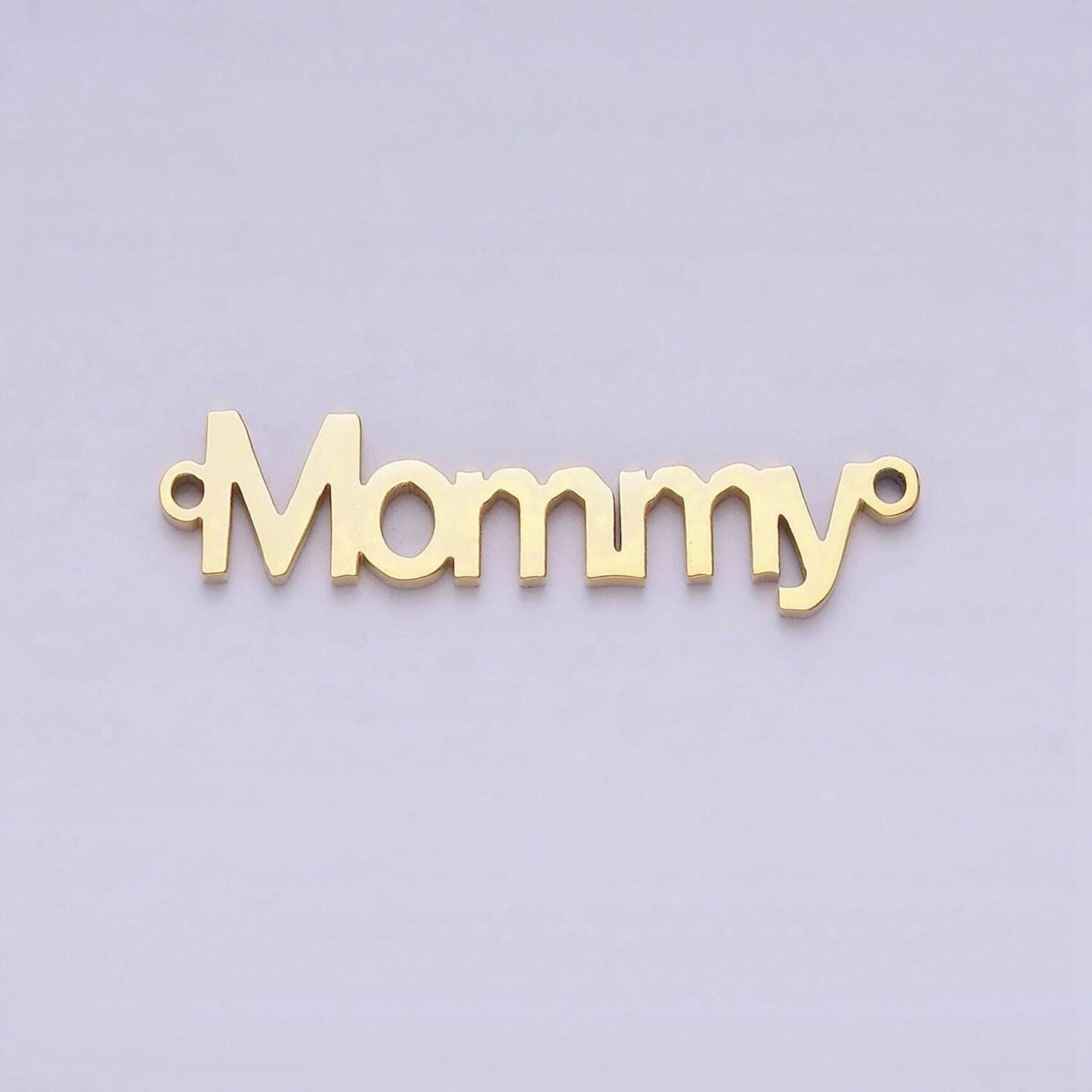 Gold stainless steel mommy script charm connector in gold & silver mother day gift idea bracelet link connector supply | p708 p709