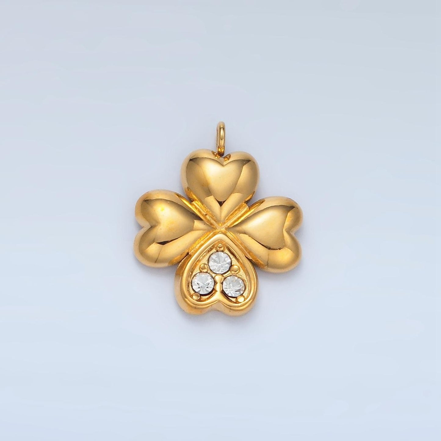 Stainless steel clover charm lucky charm | p-695