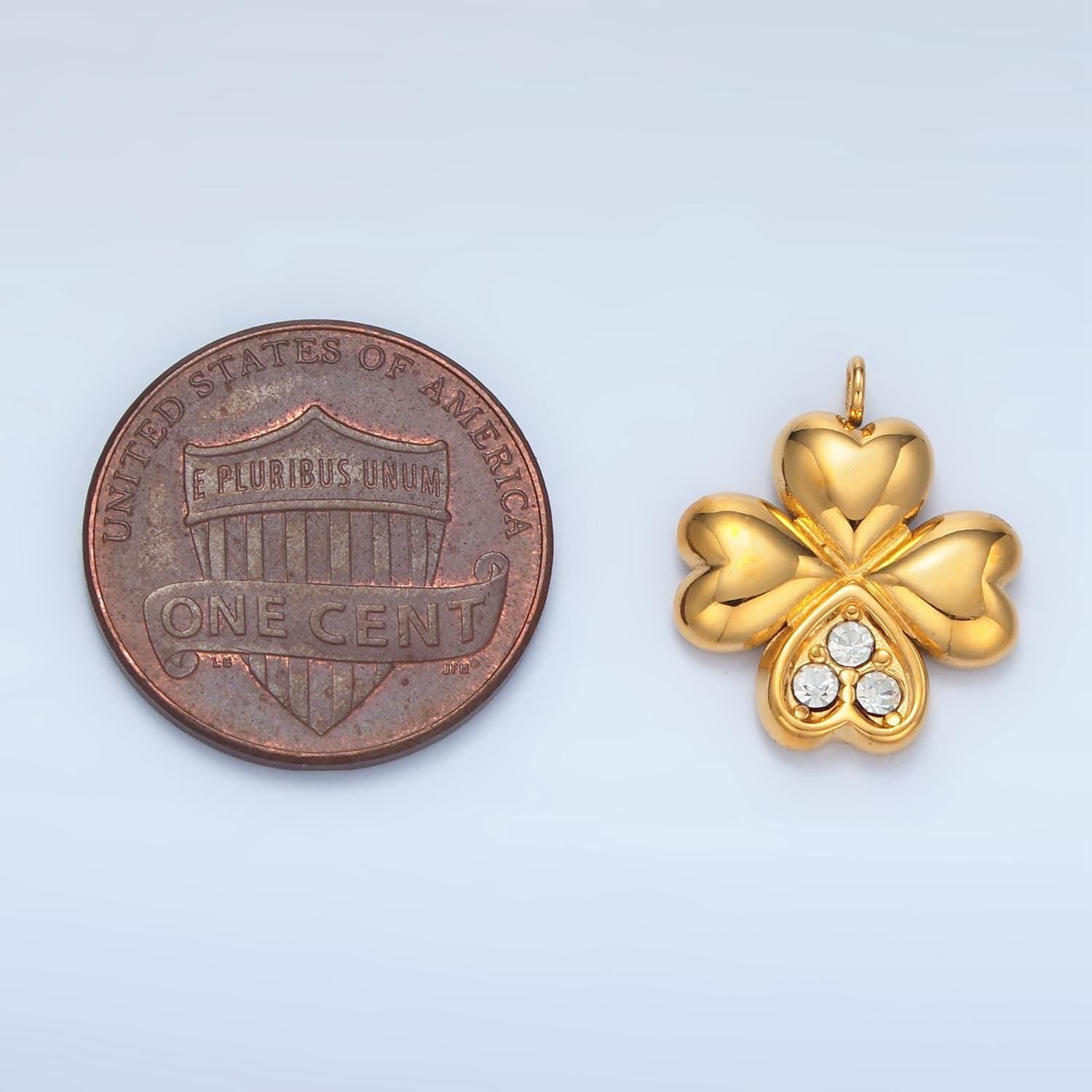 Stainless steel clover charm lucky charm | p-695