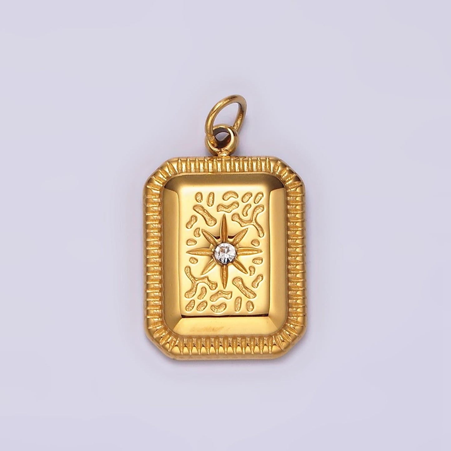Stainless steel gold tag charm north star pendant charm for necklace bracelet celestial jewelry | p-646