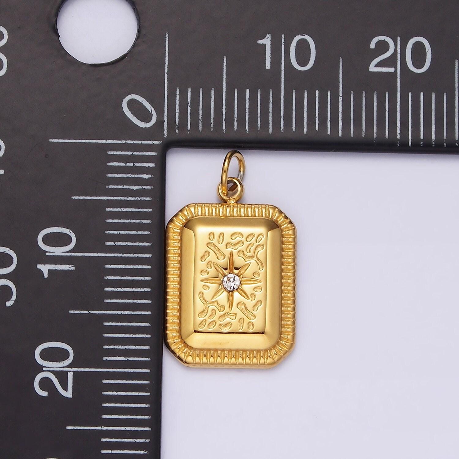 Stainless steel gold tag charm north star pendant charm for necklace bracelet celestial jewelry | p-646