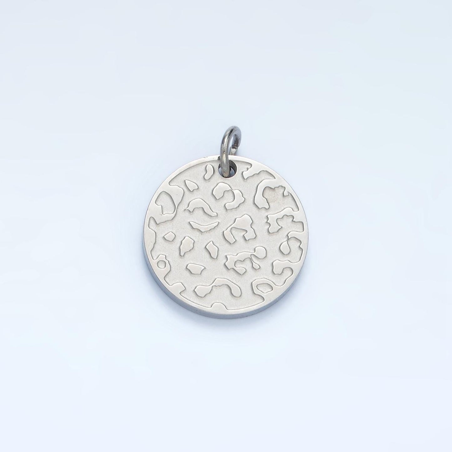 Dainty leopard patterned charm for bracelet necklace in stainless steel animal print round gold silver for jewelry making supply p638