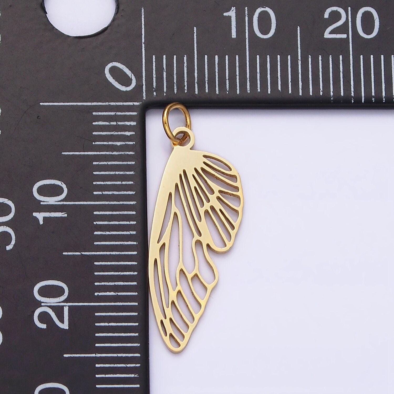 Stainless steel 23.5mm open butterfly wings animal charm p-625