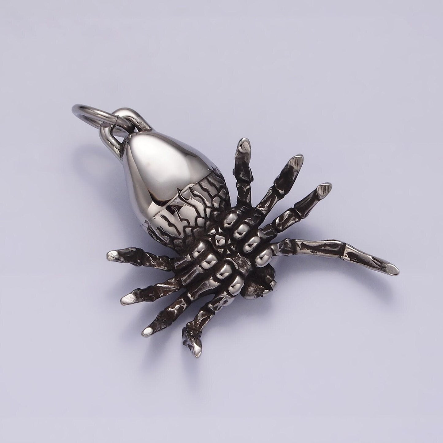 3d stainless steel tarantula spider pendant scary emo halloween animal crawl charm | p616
