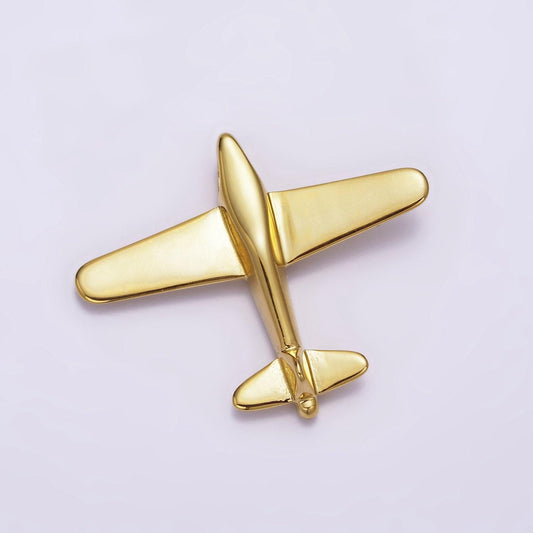Gold stainless steel airplane pendant big airplane necklace charm gold travel necklace wholesale charm jewelry making supplies p-589