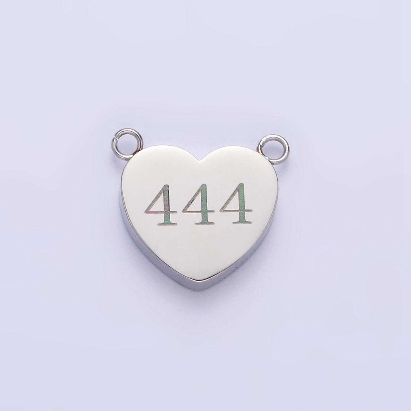 Dainty stainless steel angel number charm connector mini heart lucky number link connector for necklace bracelet component tarnish free