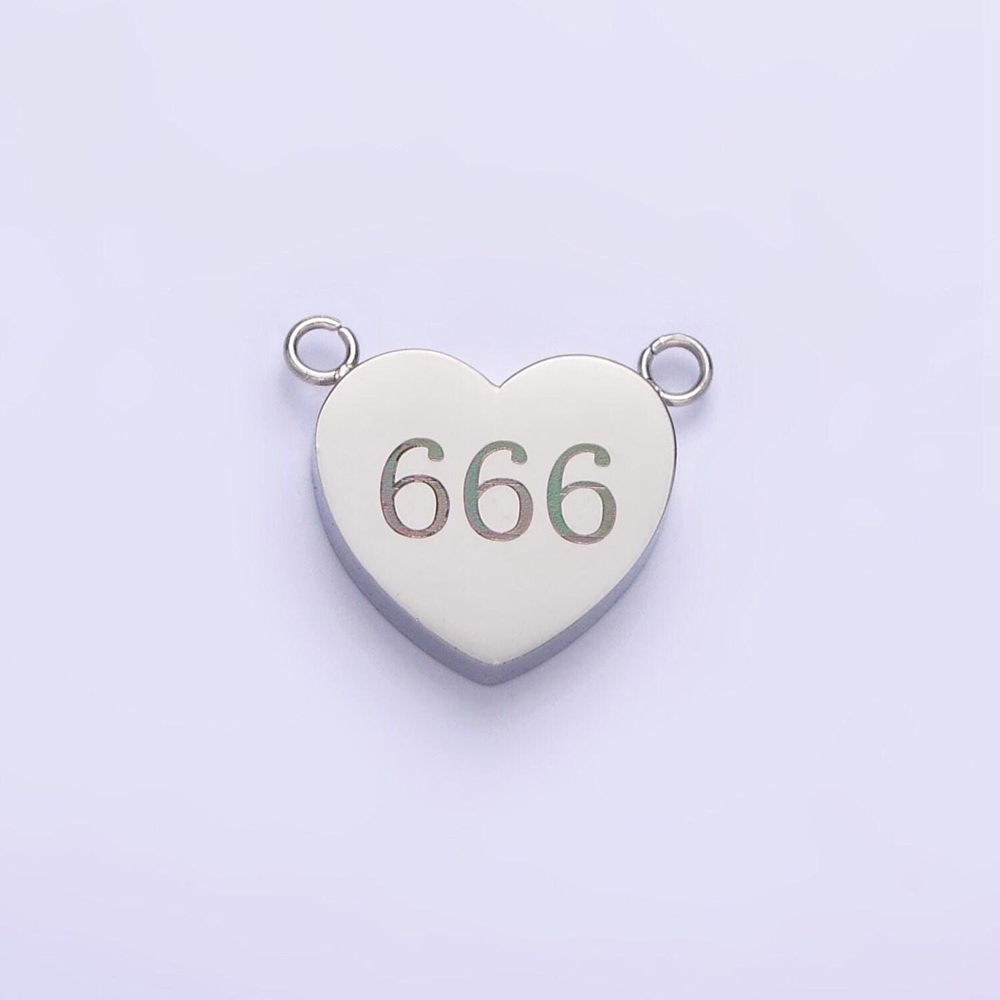 Dainty stainless steel angel number charm connector mini heart lucky number link connector for necklace bracelet component tarnish free