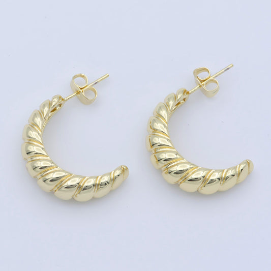 Dainty 14k gold filled croissant hoop earring gold hoop earring gift hoops hypoallergenic earring for everyday wear