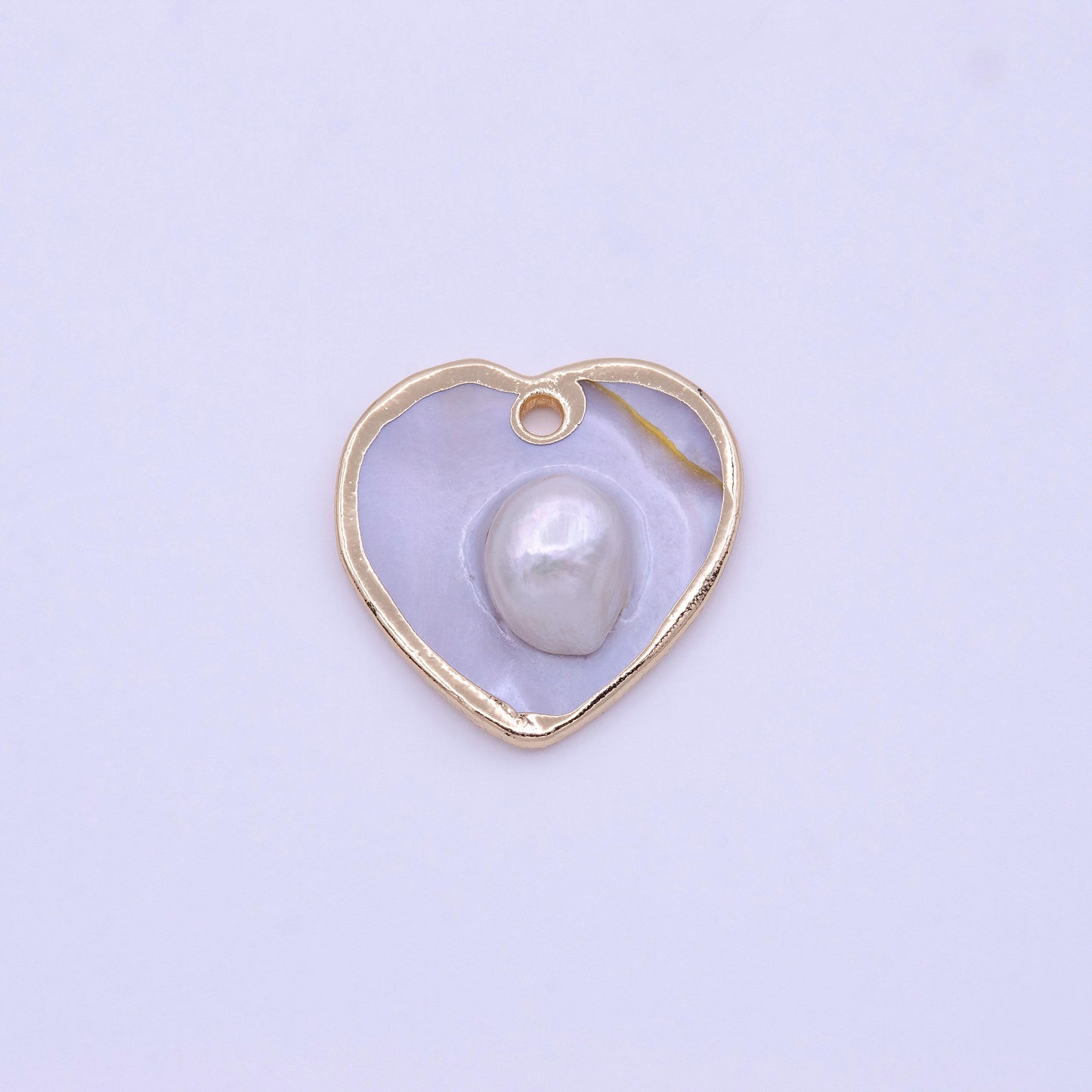 1pc wholesale natural mother of pearl charm abstract heart shape aprox 20mm, gold / silver frame charm p-1835 p-1836