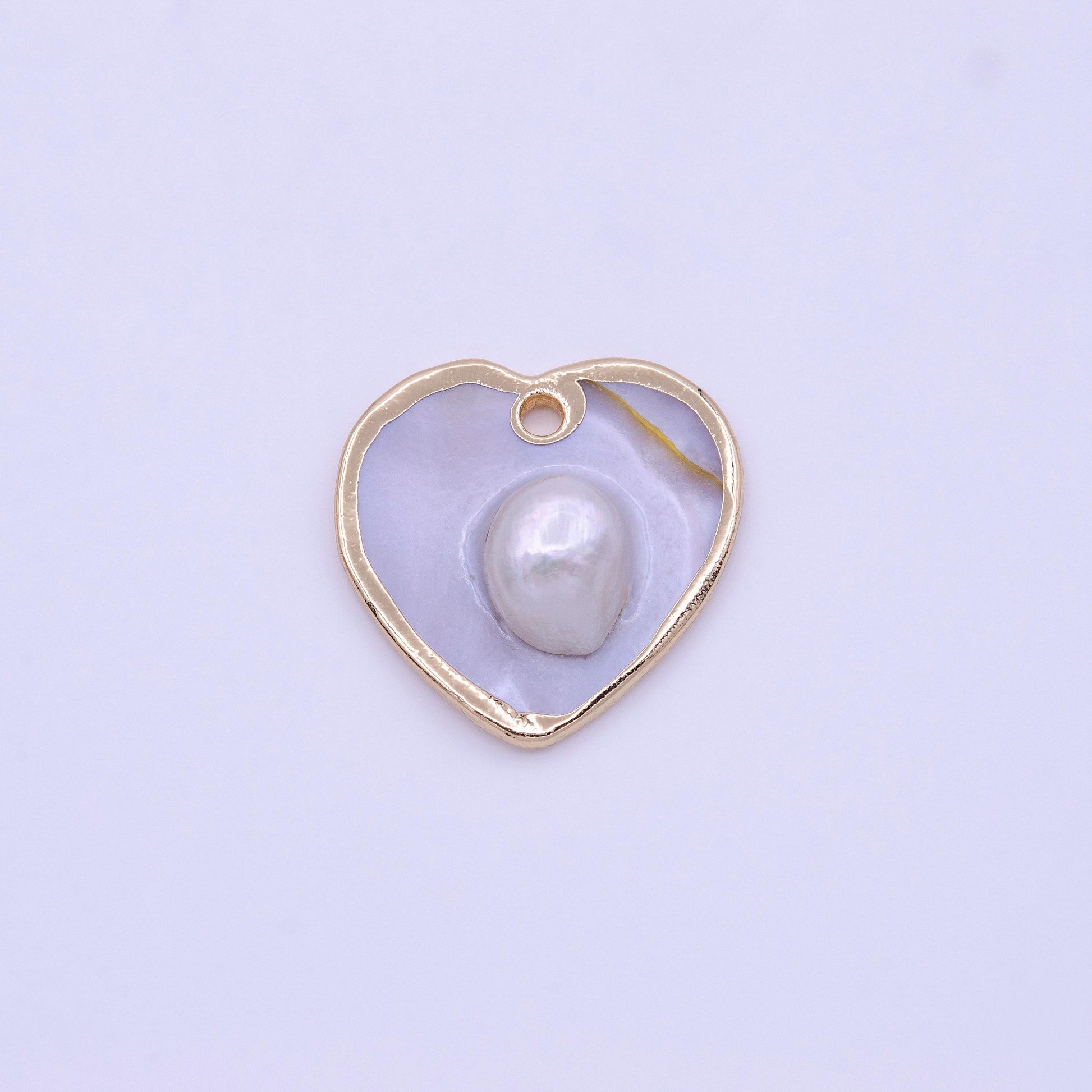 1pc wholesale natural mother of pearl charm abstract heart shape aprox 20mm, gold / silver frame charm p-1835 p-1836