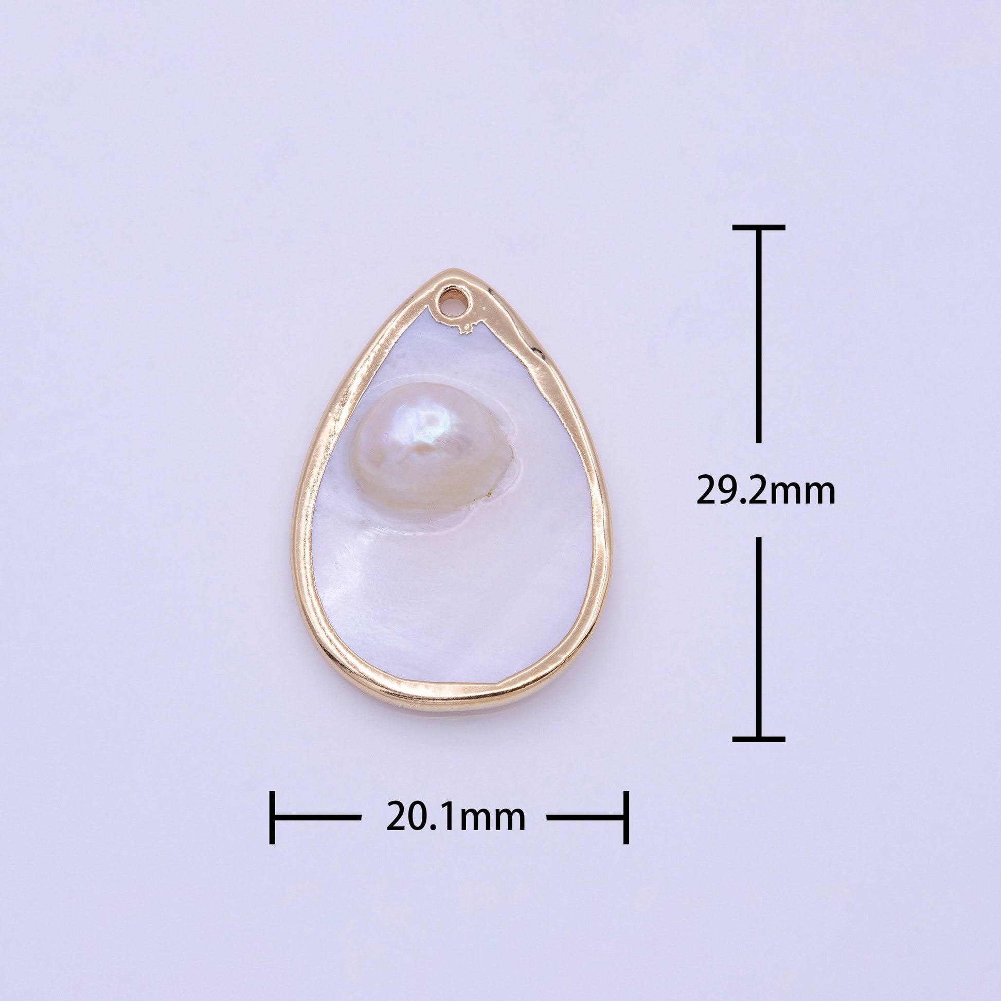1pc wholesale natural mother of pearl charm abstract tear drop shape aprox 29.2 x 20 mm, gold / silver plated charm p1839