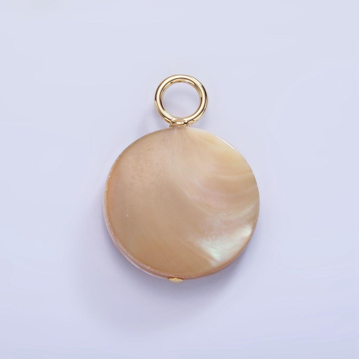 Beautiful mauve champagne white brown round coin pearl charm genuine freshwater shell mermaid pearls pendant with big hole for charm p-1750