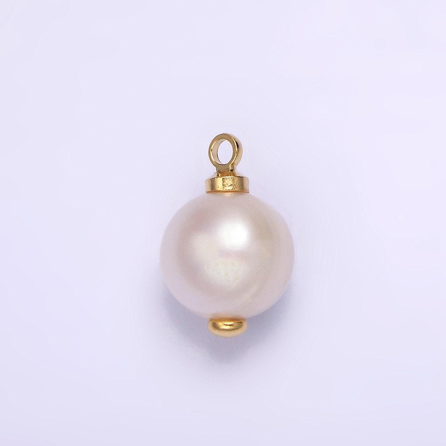 Dainty shell pearl round potato pearl charms pendant for bracelet necklace component p1599