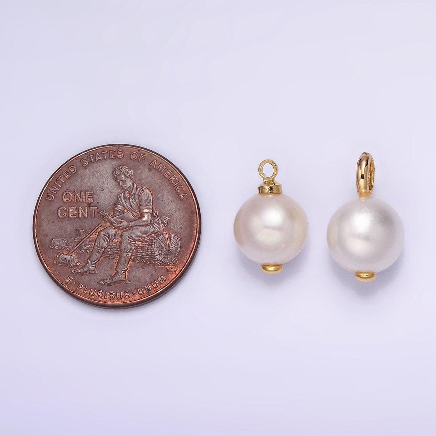 Dainty shell pearl round potato pearl charms pendant for bracelet necklace component p1599