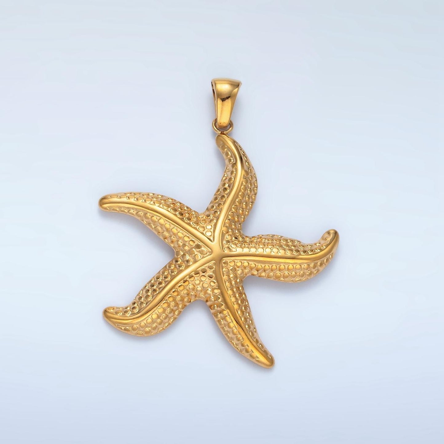 Big gold starfish pendant stainless steel star fish ocean beach under the sea mermaids charm jewelry  | p-1488