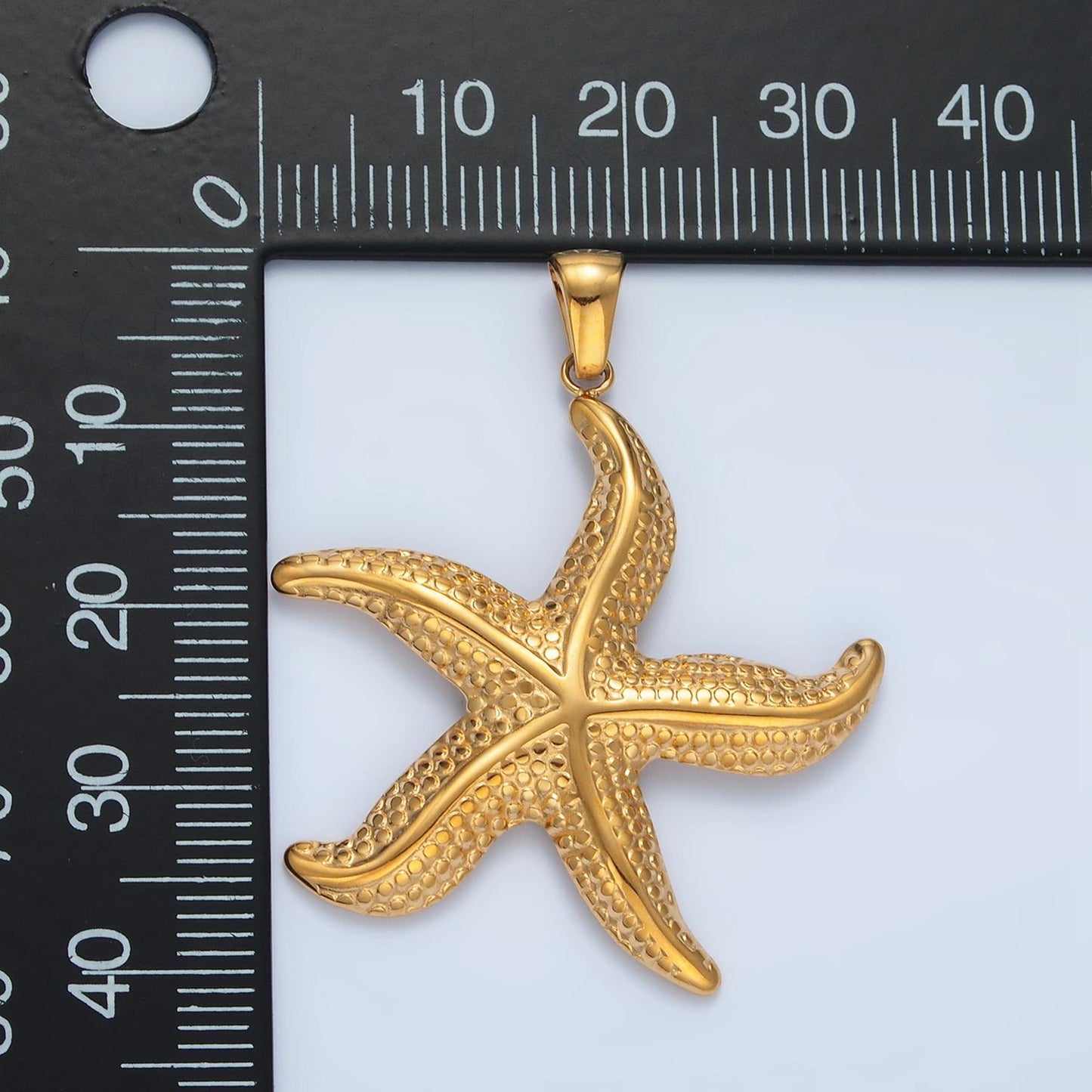 Big gold starfish pendant stainless steel star fish ocean beach under the sea mermaids charm jewelry  | p-1488