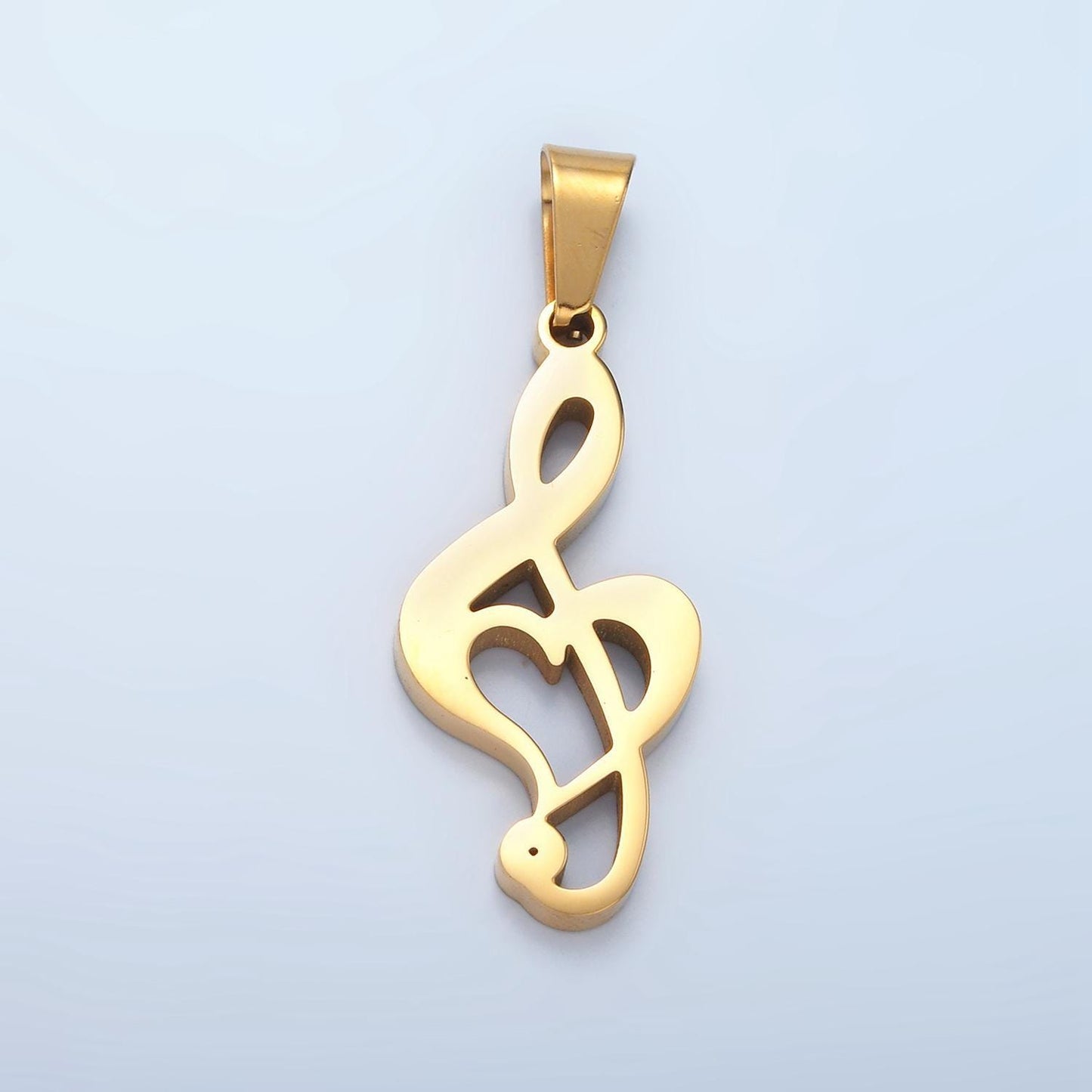 Stainless steel gold treble clef necklace pendant music lover note charm for necklace jewelry making p1478