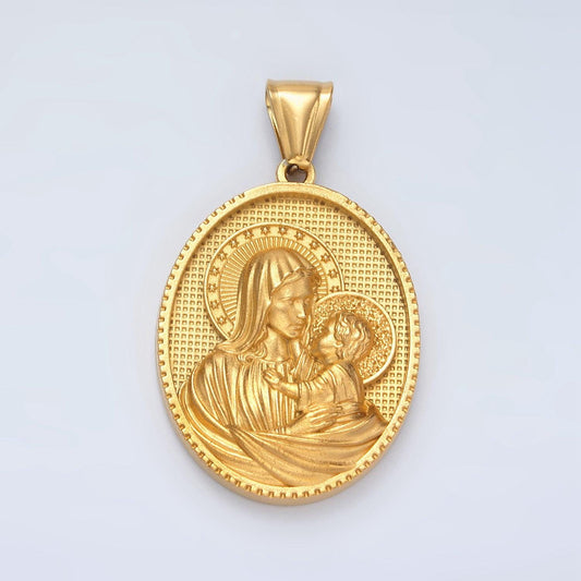 24k gold filled virgin mary charm mother mary pendant oval medallion catholic medallion for necklace supply p-1474