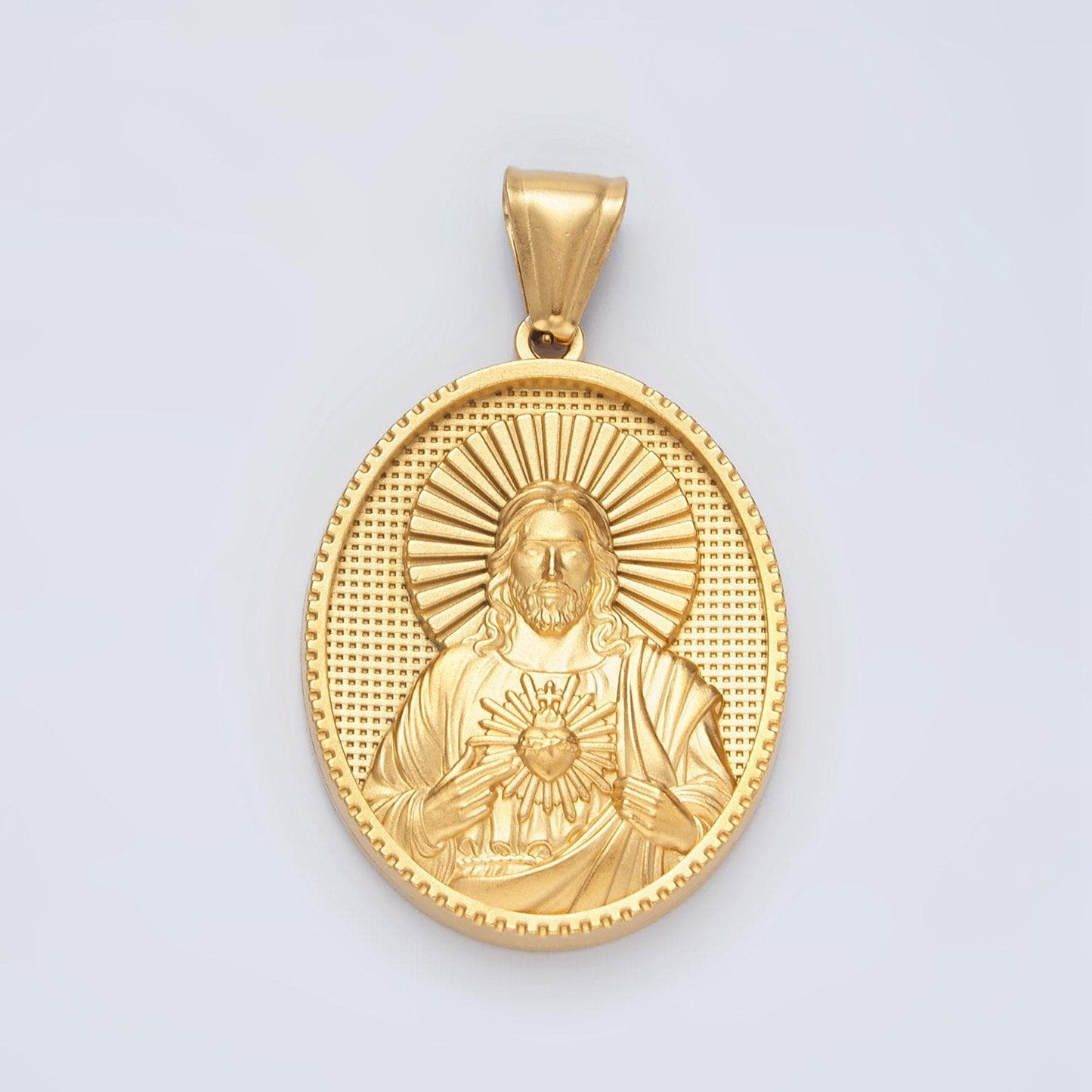 Gold stainless steel jesus pendant charm jesus pendant religious pendant christian catholic jewelry medallion pendant p1468