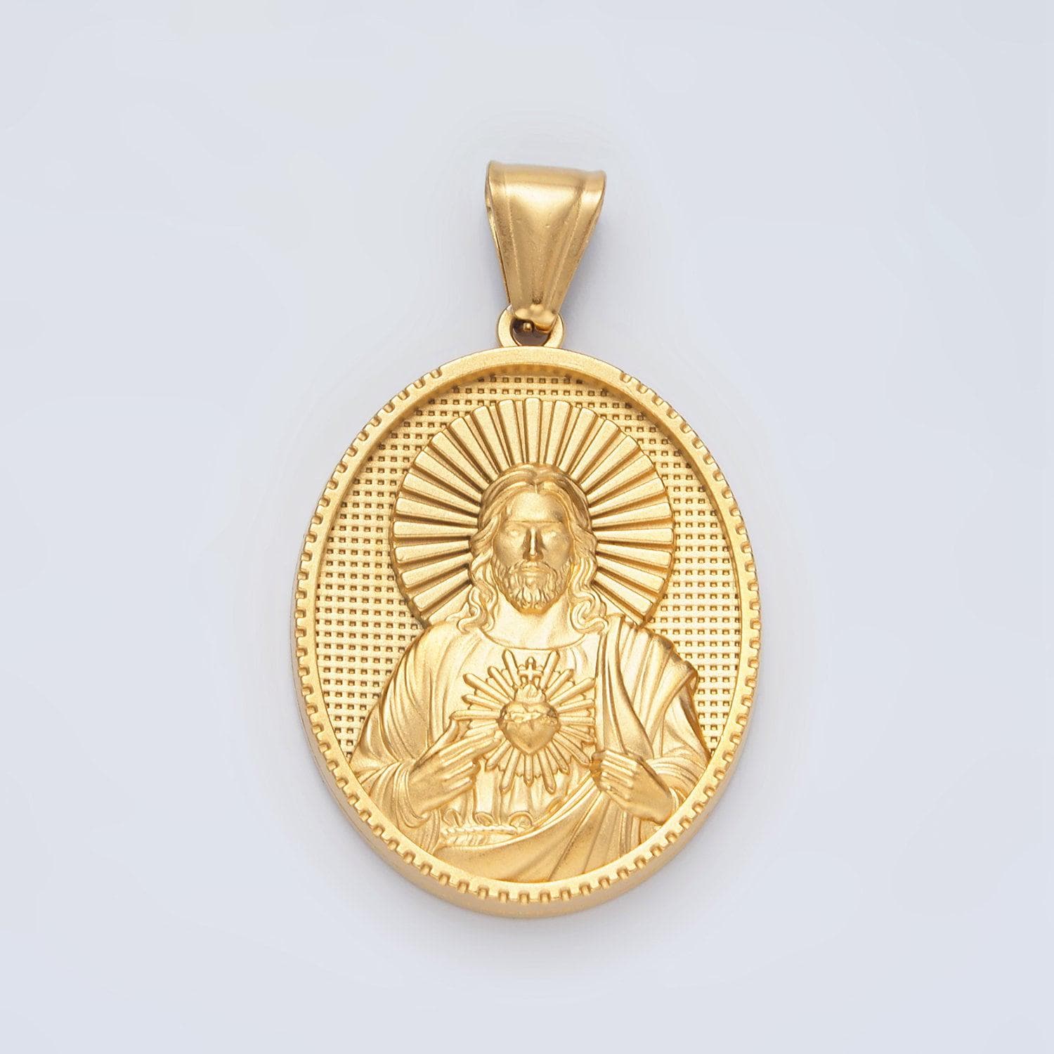 Gold stainless steel jesus pendant charm jesus pendant religious pendant christian catholic jewelry medallion pendant p1468