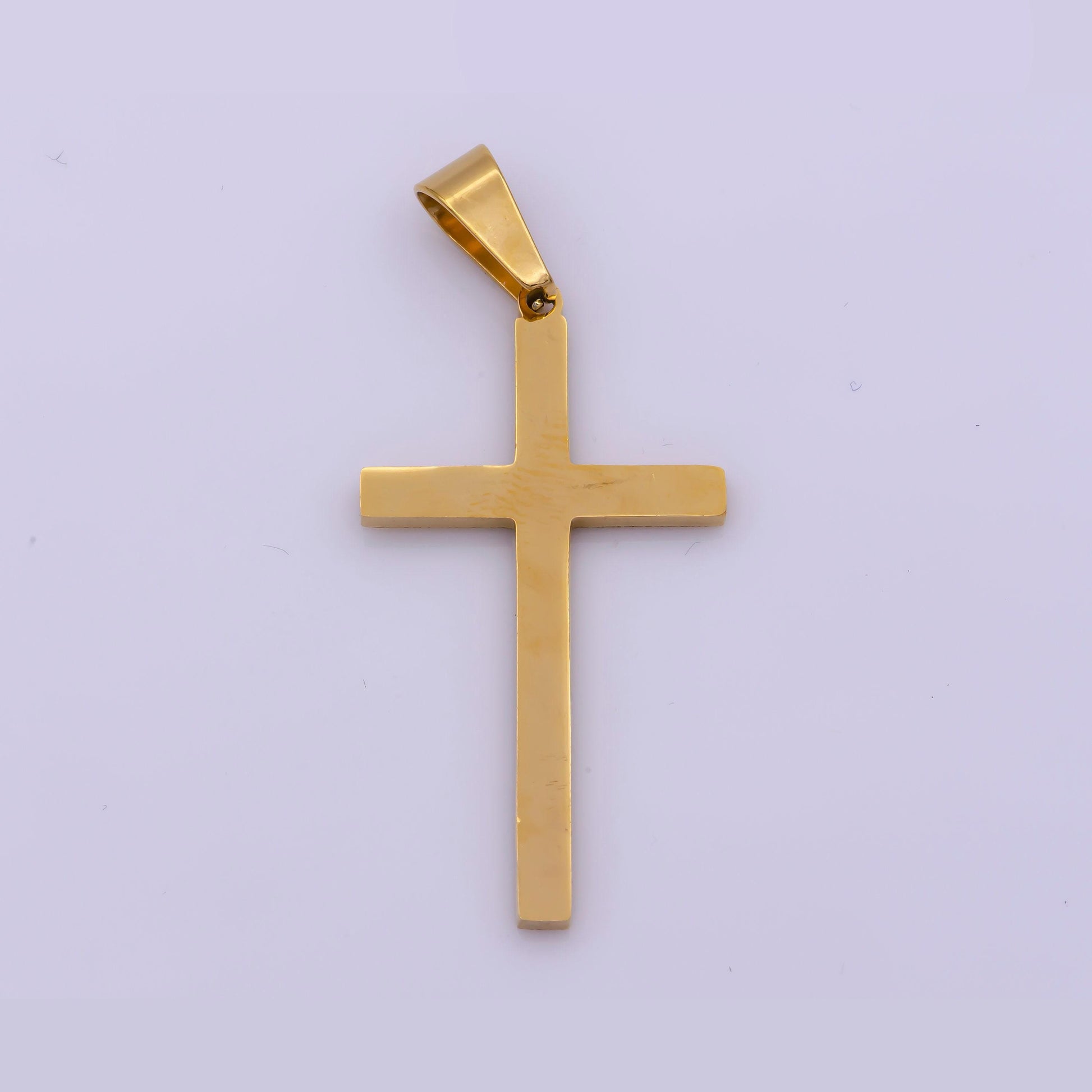Waterproof cross pendant, men gold cross pendant minimalist stainless steel cross religious gifts for men p1461