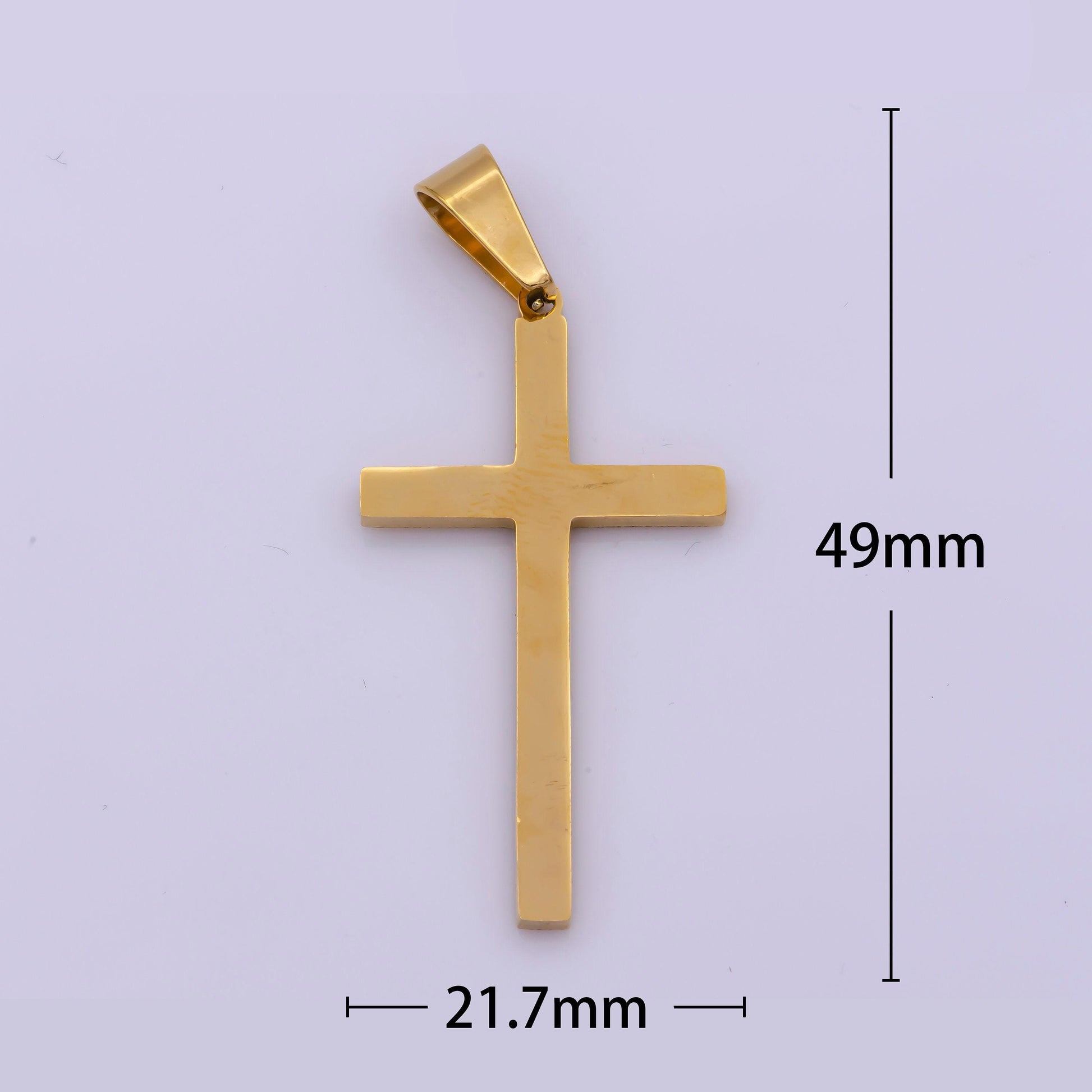 Waterproof cross pendant, men gold cross pendant minimalist stainless steel cross religious gifts for men p1461