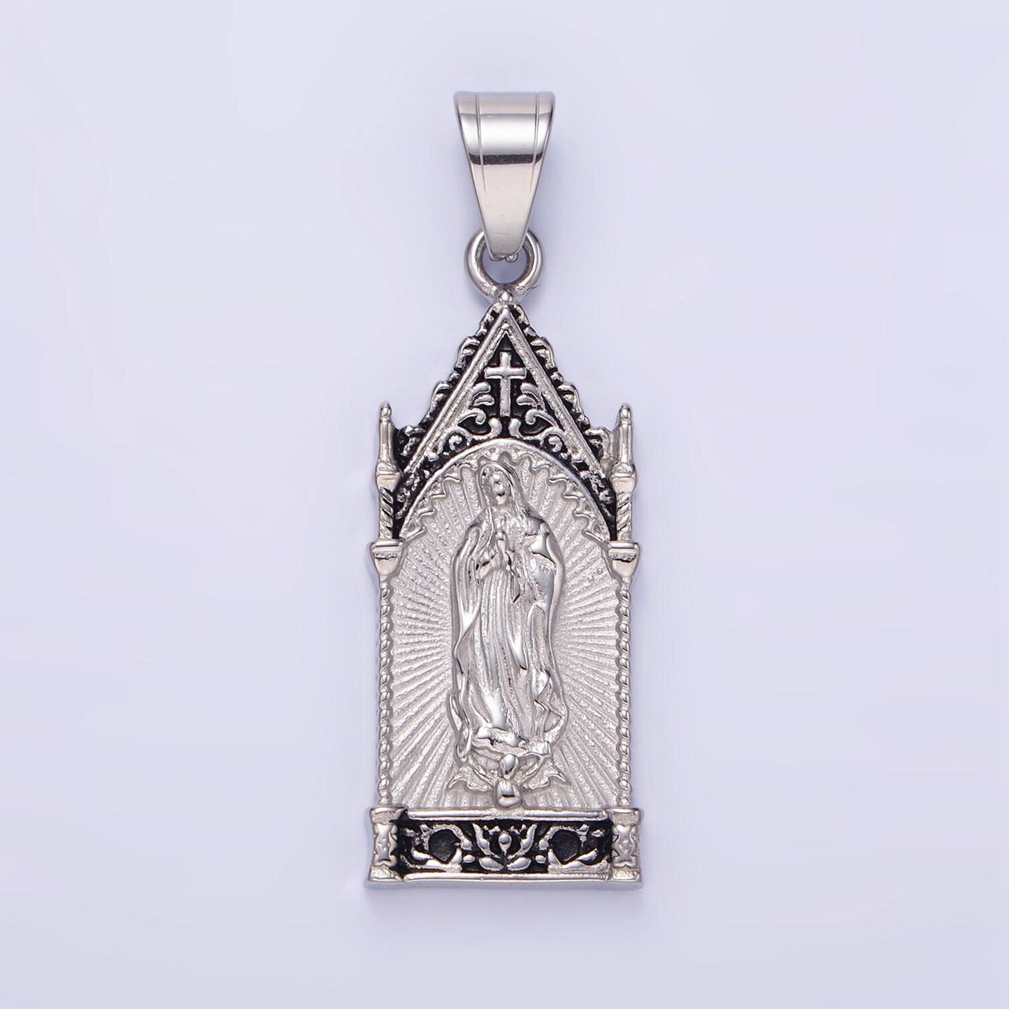 Stainless steel lady guadalupe charm in gold silver color virgin mary pendant lead nickel free tarnish free | p-1156