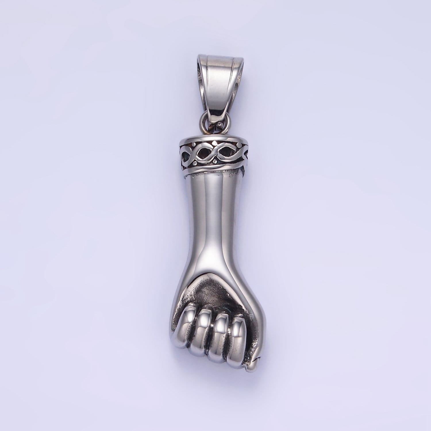 Stainless steel hand charm necklace fist hand necklace pendant gold hand gesture pendant men jewelry gifts idea figa pendant p-1451