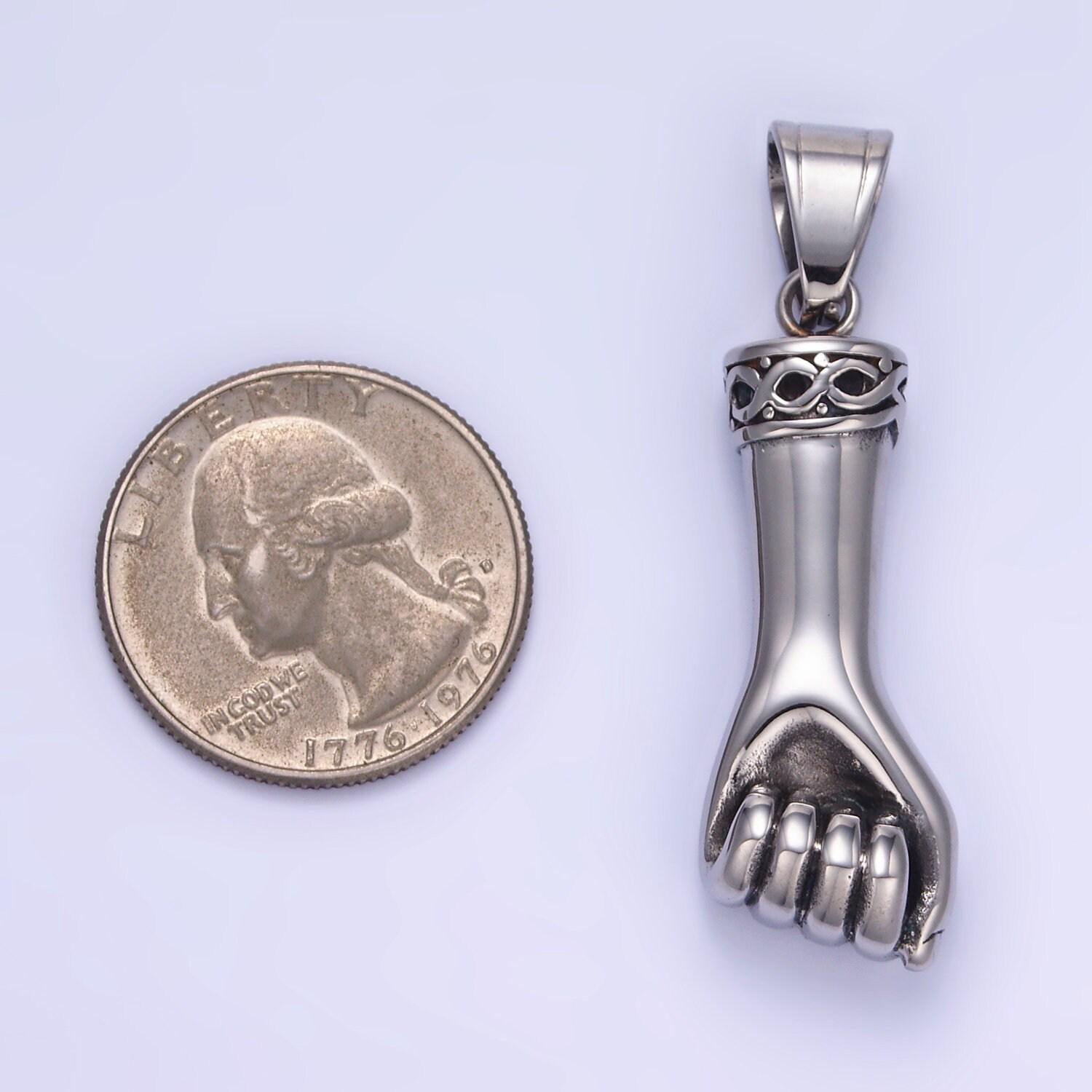 Stainless steel hand charm necklace fist hand necklace pendant gold hand gesture pendant men jewelry gifts idea figa pendant p-1451