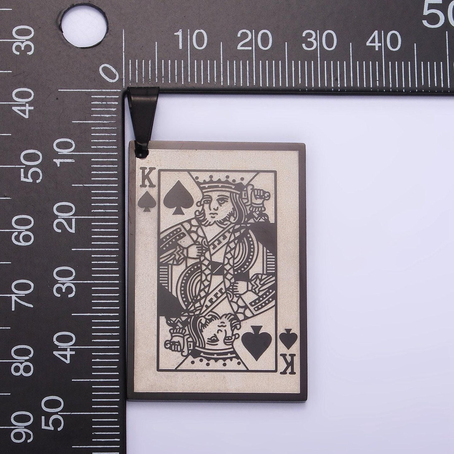 Stainless steel king of heart playing card charm king of spade poker pendant p1439