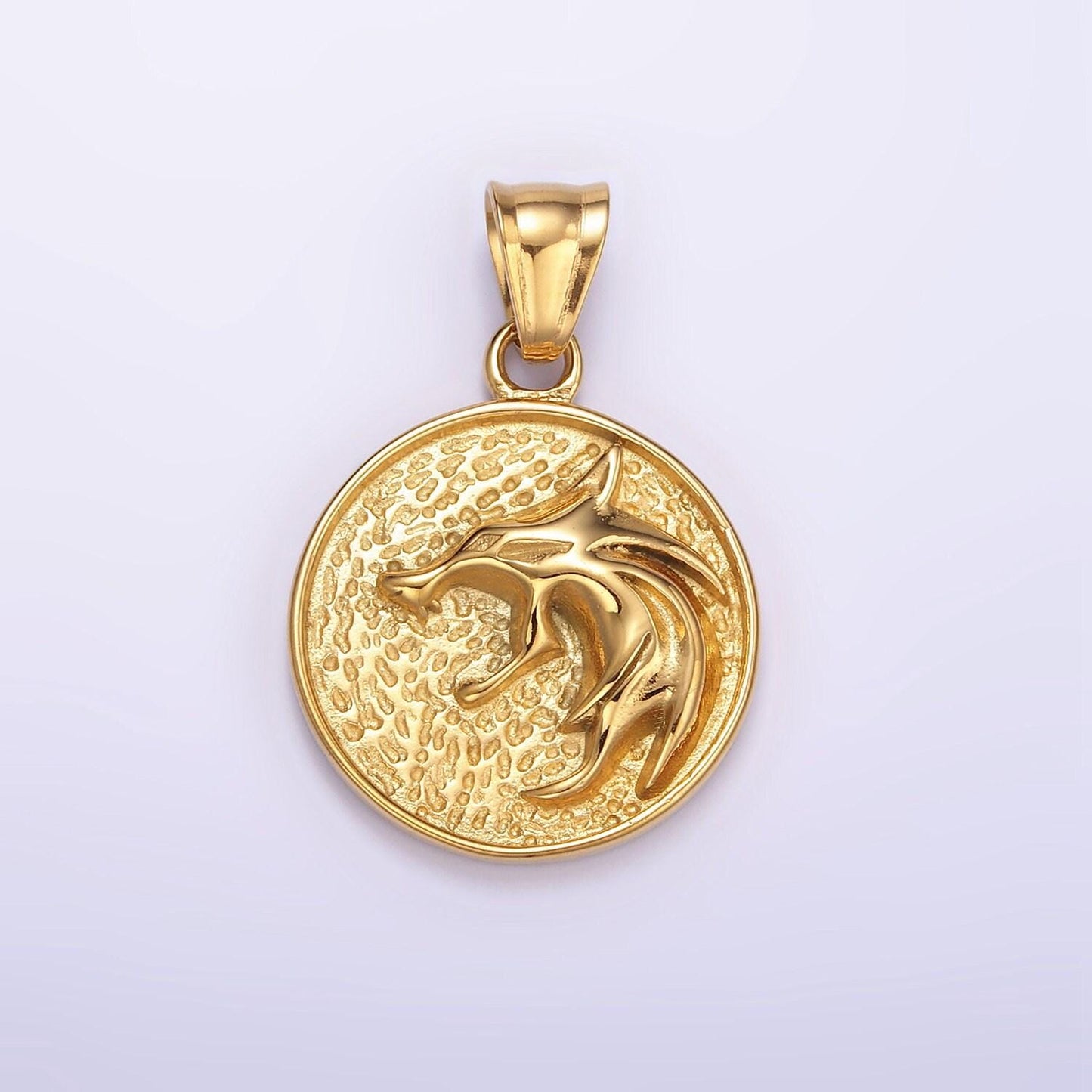 Stainless steel 25mm medallion pendant wolf charm for necklace pendant men jewelry making | p739 p740
