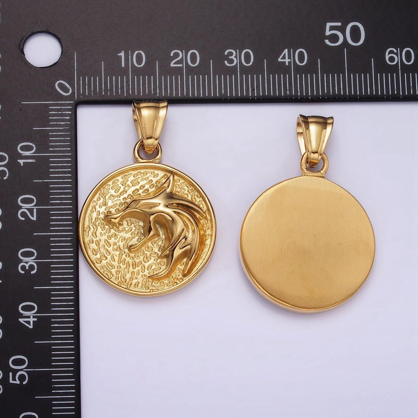 Stainless steel 25mm medallion pendant wolf charm for necklace pendant men jewelry making | p739 p740