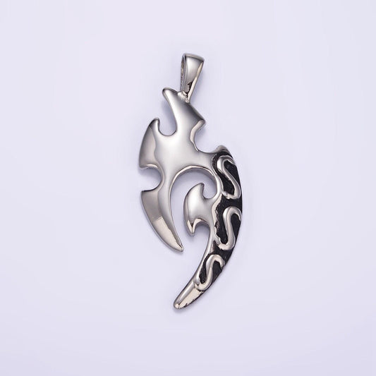 Stainless steel tribal tattoo pendant 16.4 charm | p-1431