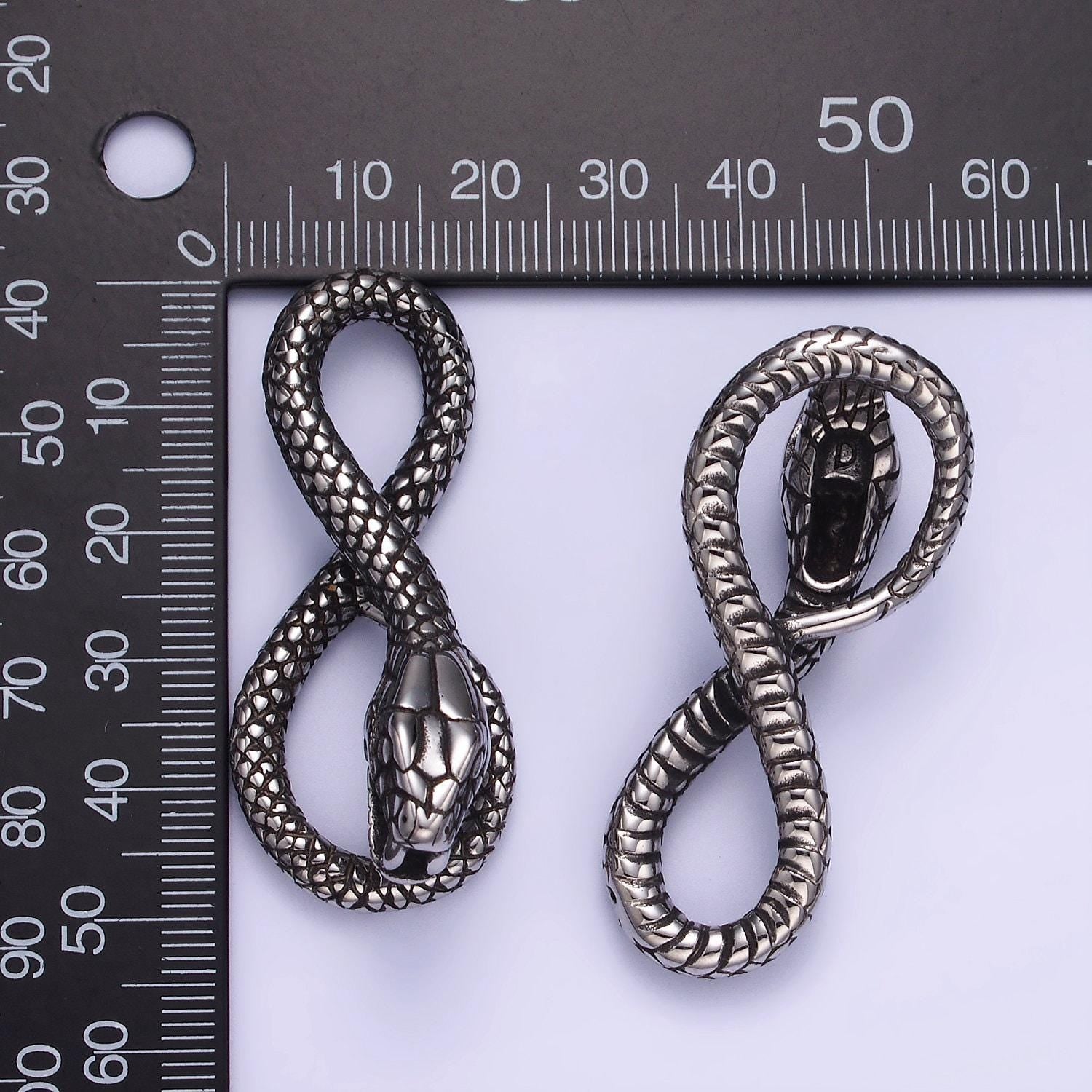 Gothic jewelry men's stainless steel animal snake pendant necklace serpent jewelry inspired