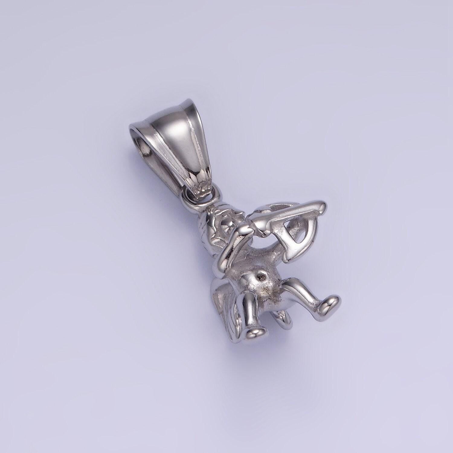 Stainless steel cupid angel pendant charm for necklace bracelet diy jewelry making supply p-1414